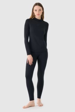 Moteriški šilti fliso pamušalu apatiniai 4F Juodi