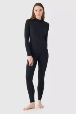 Moteriški šilti fliso pamušalu apatiniai 4F Juodi