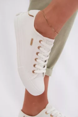 Kaip išmatuoti pėdos dydį? 3 patarimai kurie padės išsirinkti batus 11 Moteriški sportiniai bateliai „Big Star“ TT274003 Balti