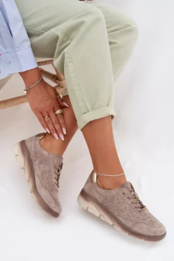 Odos suede moteriški sportiniai bateliai su angomis Sergio Leone SP-002 Šviesiai rudi