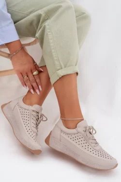 Odiniai moteriški sportiniai bateliai iš tinklelio Sergio Leone SP-013 Pilki