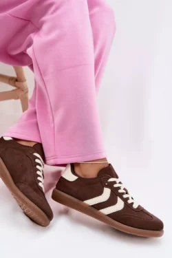 Moteriški sportiniai bateliai, pagaminti iš ekologiškos odos, šokolado spalvos Jesavella