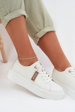 Moteriški sportiniai bateliai iš natūralios odos D&A; GR61-5591 Balti