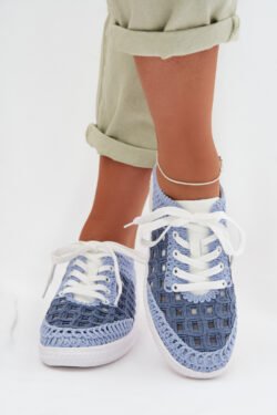 Odiniai moteriški mokasinai D&A; GR61-5951 Mėlyni