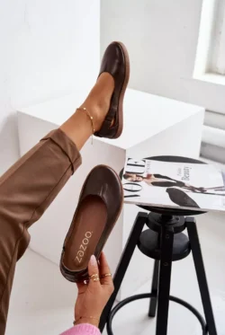 Odinės balerinės „Barefoot“ Zazoo 10217 šokoladinės