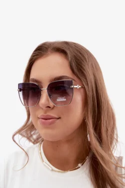 Boto moteriški berėmiai „cat eye“ stiliaus saulės akiniai su UV 400 filtru, mėlyni