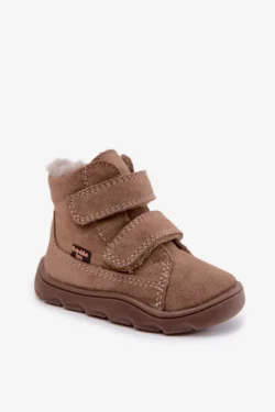 Vaikiški odiniai zomšiniai barefoot sniego batai Froddo G2110151-8, smėlio spalvos