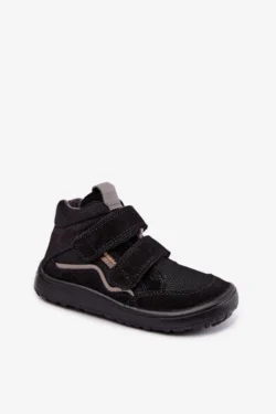 Odiniai zomšiniai vaikiški „barefoot“ aulinukai Froddo G3110266-20, juodi