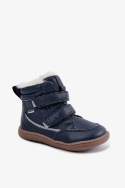 Odiniai vaikiški barefoot žieminiai batai „Bartek 8401456“, tamsiai mėlyni