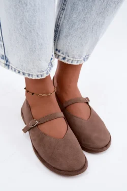 Barefoot tipo balerinos su dirželiu, taupe spalvos „Rhoselle“