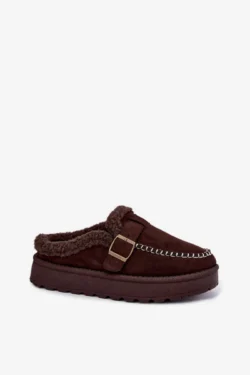 Pagrindinis-4 10 Moteriški šokoladinės rudos spalvos sniego batai su sagtimi „Saldora“