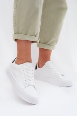 Moteriški sportiniai bateliai iš ekologiškos odos „Big Star TT274928 HI-POLY SYSTEM“ balti