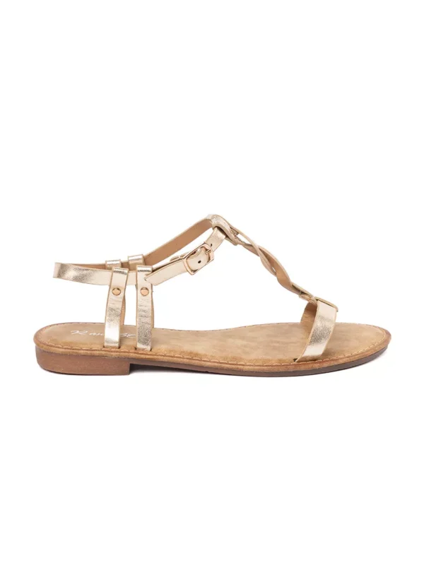 Auksiniai pinti sandalai