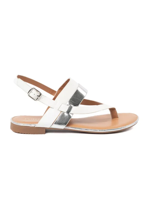 Baltos ir sidabrinx117s spalvos sandalai su plax10Diais dirx17Eeliais