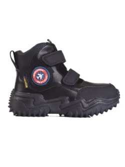 Berniukų aukštakulniai batai su velcro juoda