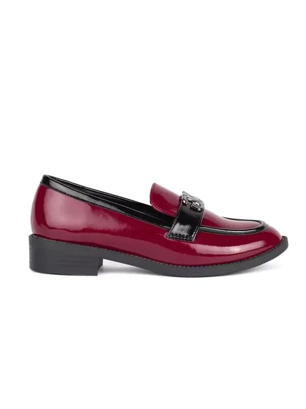 Bordo spalvos lakuoti moterix161ki mokasinai 3