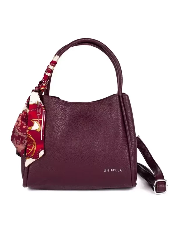 Bordo spalvos moterix161ka rankinx117 su dekoratyvine skara