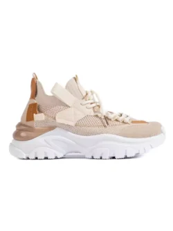 Moteriški nėriniuoti sportbačiai beige
