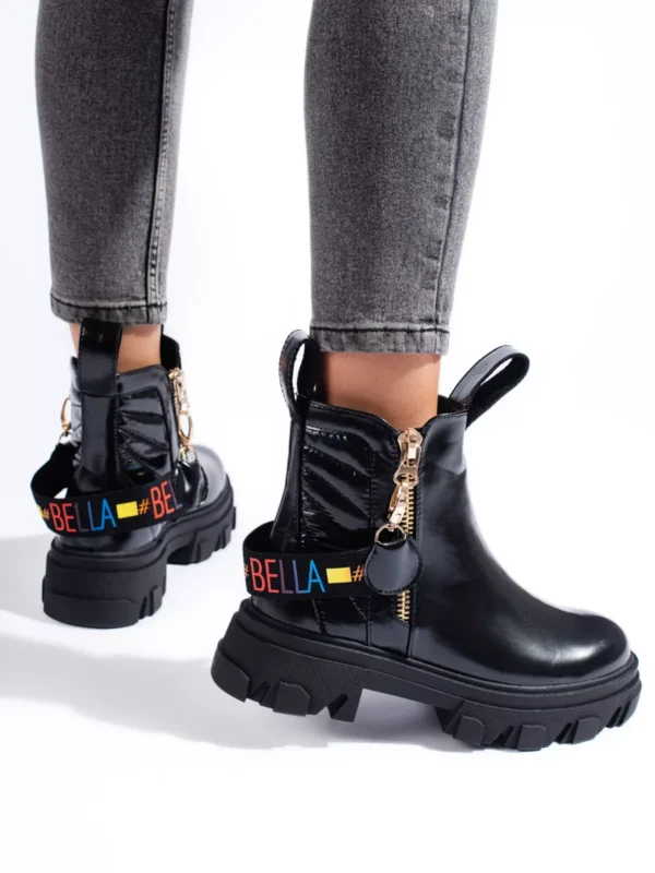 Moterix161ki platforminiai batai juodi