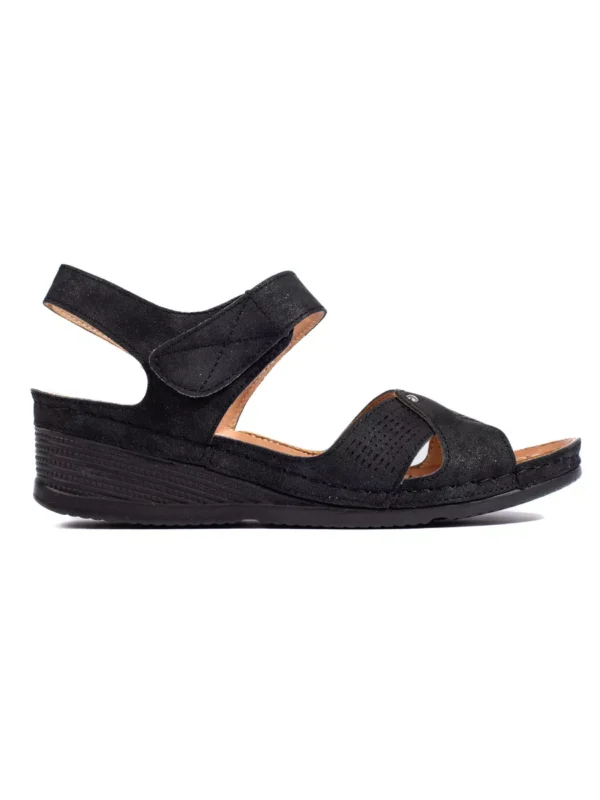 Moterix161ki sandalai ant kulno su velcro juoda spalva 5