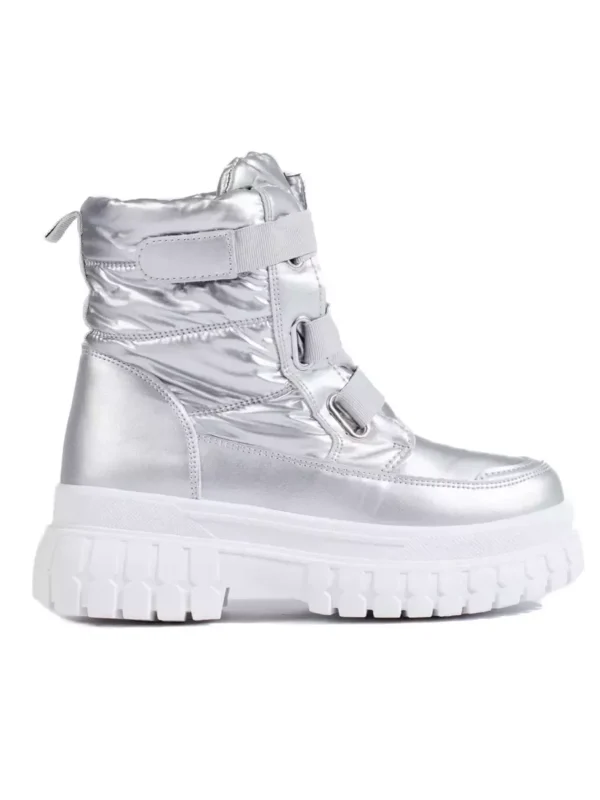 Moterix161ki sniego batai su velcro ux17Etrauktukais sidabrinx117s spalvos 5