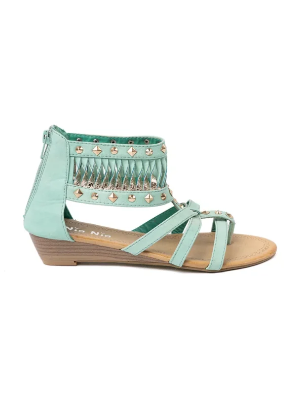 Turkio spalvos boho sandalai su spygliais