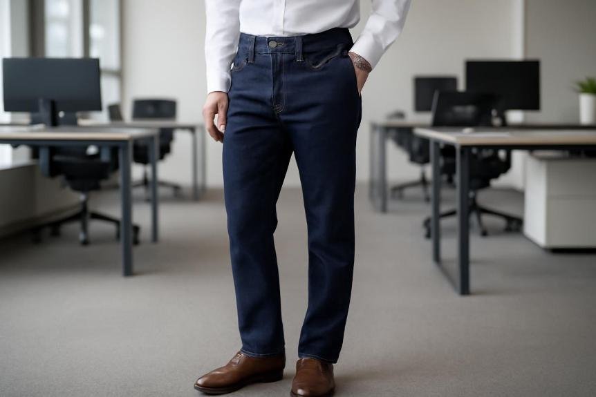 Ar mėlynos džinsinės kelnės yra verslo laisvalaikio stiliaus drabužis? 2 verslo laisvalaikio stiliaus mėlyni džinsai