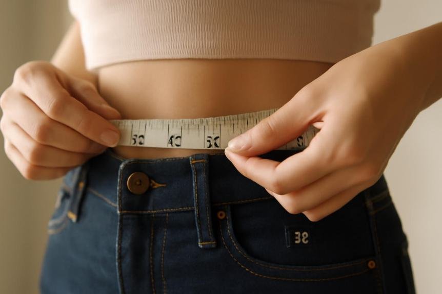 Koks dydis yra 32 moteriškose džinsuose 3 išmatuokite juosmenį ir klubus