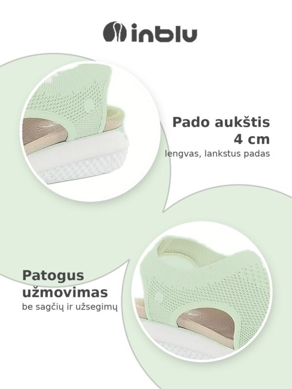 Moteriškos basutės Inblu TT000032 Verdino – pado aukštis 4 cm, patogus užmovimas be užsegimų